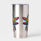 Colorful Psychedelic Dragonfly Dreamcatcher Boho Geïsoleerde Drinkbeker (Rechts)