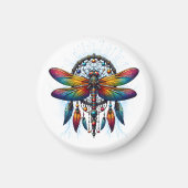 Colorful Psychedelic Dragonfly Dreamcatcher Boho Magneet (Voorkant)