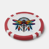 Colorful Psychedelic Dragonfly Dreamcatcher Boho Poker Chips (Enkel)