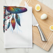 Colorful Psychedelic Dragonfly Dreamcatcher Boho Theedoek (Quarter Fold)