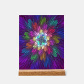 Colorful Psychedelic Flower Abstract Fractal Art Acryl Bord (Voorkant)