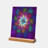 Colorful Psychedelic Flower Abstract Fractal Art Acryl Bord (Hoek)