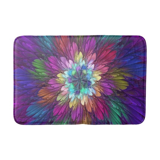 Colorful Psychedelic Flower Abstract Fractal Art Badmat (Voorkant)