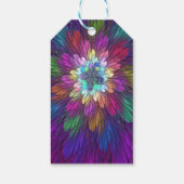Colorful Psychedelic Flower Abstract Fractal Art Cadeaulabel (Achterkant)