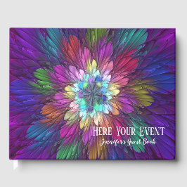 Colorful Psychedelic Flower Abstract Fractal Art Gastenboek