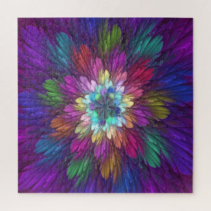Colorful Psychedelic Flower Abstract Fractal Art Legpuzzel