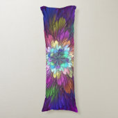 Colorful Psychedelic Flower Abstract Fractal Art Lichaamskussen (Voorkant Verticaal)