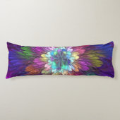 Colorful Psychedelic Flower Abstract Fractal Art Lichaamskussen (Voorkant)
