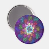 Colorful Psychedelic Flower Abstract Fractal Art Magneet (Voorkant / Achterkant)