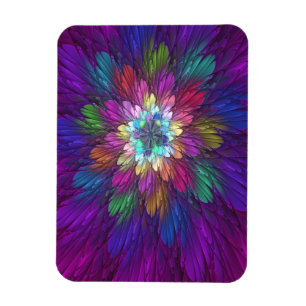Colorful Psychedelic Flower Abstract Fractal Art Magneet