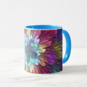 Colorful Psychedelic Flower Abstract Fractal Art Mok (Voorkant rechts)