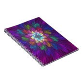 Colorful Psychedelic Flower Abstract Fractal Art Notitieboek (Rechterzijde)