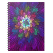 Colorful Psychedelic Flower Abstract Fractal Art Notitieboek (Voorkant)