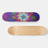 Colorful Psychedelic Flower Abstract Fractal Art Persoonlijk Skateboard (Horizontaal)