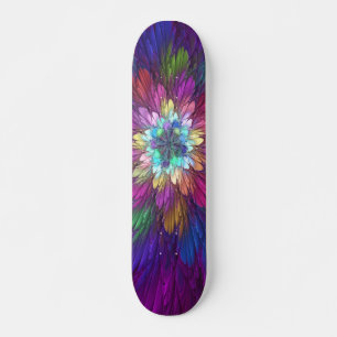 Colorful Psychedelic Flower Abstract Fractal Art Persoonlijk Skateboard
