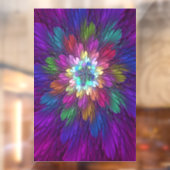 Colorful Psychedelic Flower Abstract Fractal Art Raamsticker (Vel 2)