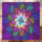 Colorful Psychedelic Flower Abstract Fractal Art Raamsticker (Vel 2)