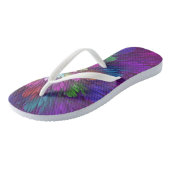Colorful Psychedelic Flower Abstract Fractal Art Teenslippers (Schuin)