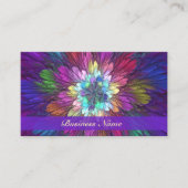 Colorful Psychedelic Flower Abstract Fractal Art Visitekaartje (Voorkant)