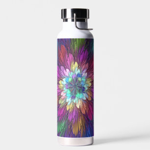 Colorful Psychedelic Flower Abstract Fractal Art Waterfles