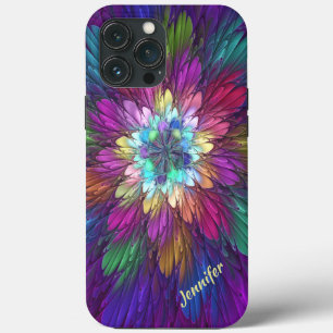 Colorful Psychedelic Flower Abstract fractal Name Case-Mate iPhone Case