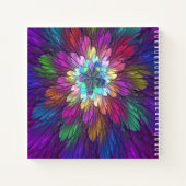 Colorful Psychedelic Flower Abstract fractal Name Notitieboek (Achterkant)