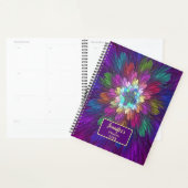 Colorful Psychedelic Flower Abstract fractal Name Planner (Display)