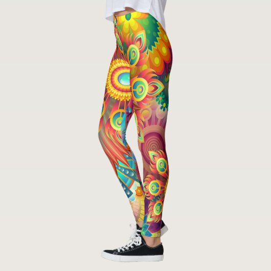 Colorful & Psychedelic Flowers Leggings (Links)