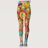 Colorful & Psychedelic Flowers Leggings (Voorkant)