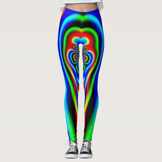 Colorful Psychedelic Fractal Kaleidoscope Leggings (Voorkant)
