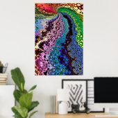 Colorful Psychedelic Fractal Poster (Thuiskantoor)