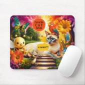 Colorful Psychedelic Funny Cat and Mouse Muismat (Met muis)