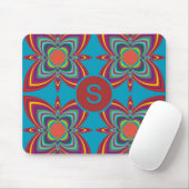 Colorful Psychedelic Geometric Pattern Monogram Muismat (Met muis)