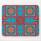 Colorful Psychedelic Geometric Pattern Monogram Muismat (Voorkant)
