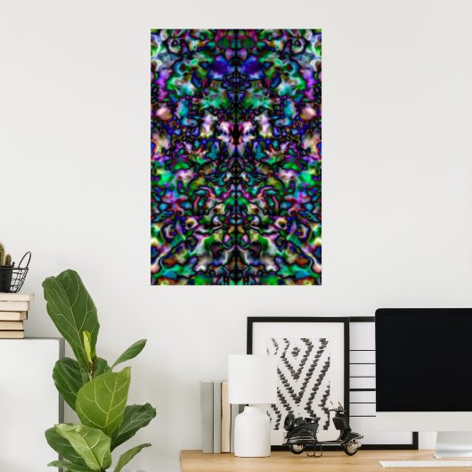 Colorful psychedelic kaleidoscoop poster (Thuiskantoor)