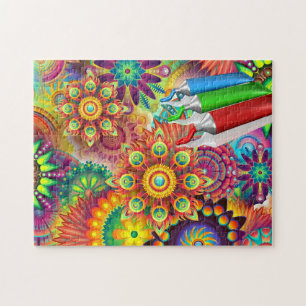 Colorful Psychedelic Legpuzzel