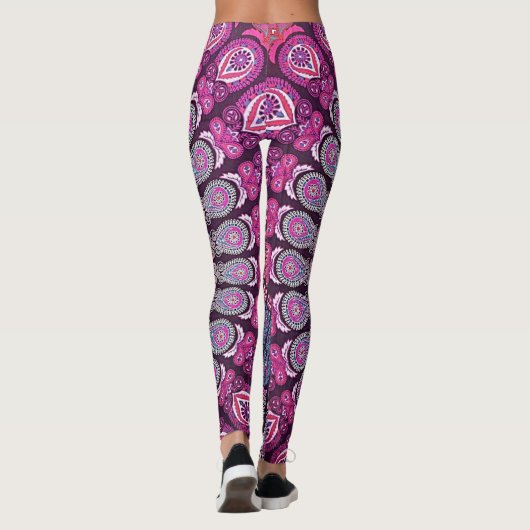 Colorful Psychedelic Mandala Design Leggings (Achterkant)