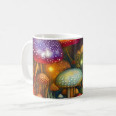 Colorful Psychedelic Mushroom Forest Koffiemok (Voorkant links)