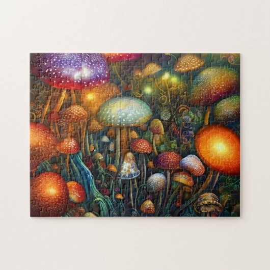 Colorful Psychedelic Mushroom Forest Legpuzzel (Horizontaal)