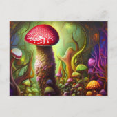 Colorful Psychedelic Mushroom Mystical Forest Briefkaart (Voorkant)