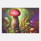 Colorful Psychedelic Mushroom Mystical Forest Inpakpapier Vel (Voorkant 2)