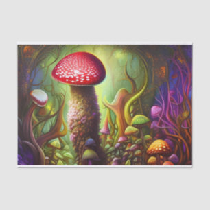 Colorful Psychedelic Mushroom Mystical Forest Tissuepapier
