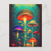 Colorful Psychedelic Mushrooms Fantasy World Briefkaart (Voorkant)