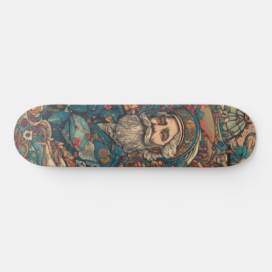 Colorful psychedelic Nemo Persoonlijk Skateboard (Horizontaal)