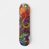 Colorful psychedelic Octopus Persoonlijk Skateboard (Voorkant)