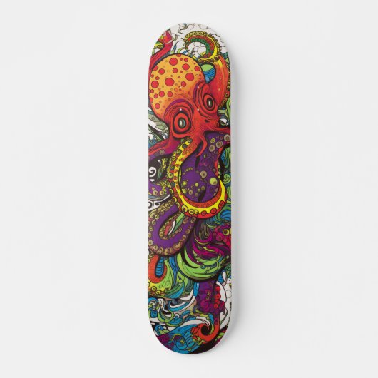 Colorful psychedelic Octopus Persoonlijk Skateboard (Voorkant)