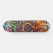 Colorful psychedelic Octopus Persoonlijk Skateboard (Horizontaal)
