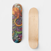 Colorful psychedelic Octopus Persoonlijk Skateboard (Voorkant)