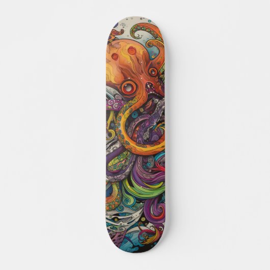 Colorful psychedelic Octopus Persoonlijk Skateboard (Voorkant)