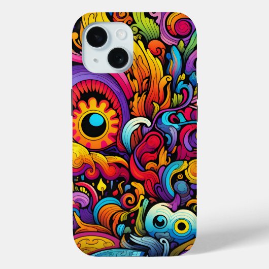 Colorful Psychedelic Pattern Case-Mate iPhone Case (Achterkant)
